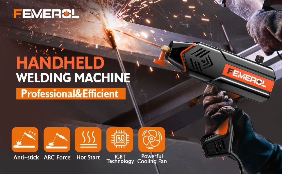FEMEROL Welding Machine 110V Handheld Welder 120A Portable Stick Welder Hand Held Welder Machine IGBT Inverter Digital Display With Welding Tool Set And Toolbox