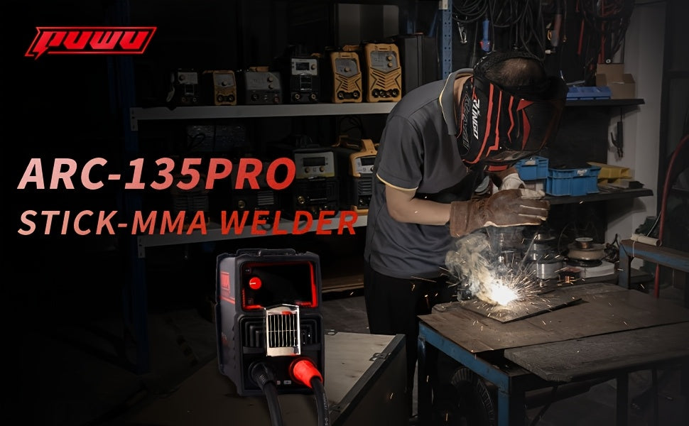 135A 110V Stick/Lift TIG 2-in-1 Welder Dc Inverter Welder With LCD Digital, Thermal Protection, Electrodes, Hot Start Portable MMA Arc/Lift TIG Welder