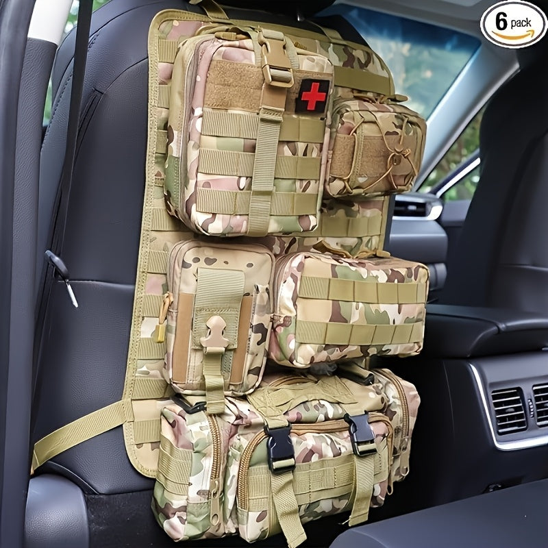 5 Pockets Bags Molle Nylon Tactical Front Car Seat Organiser Seat Back Storage Bag Basket Protector for All Vehicles, Fits for Jeep, Truck, SUV, Etc Accessories Car Accessories for Women Car Accessories Interior for Men