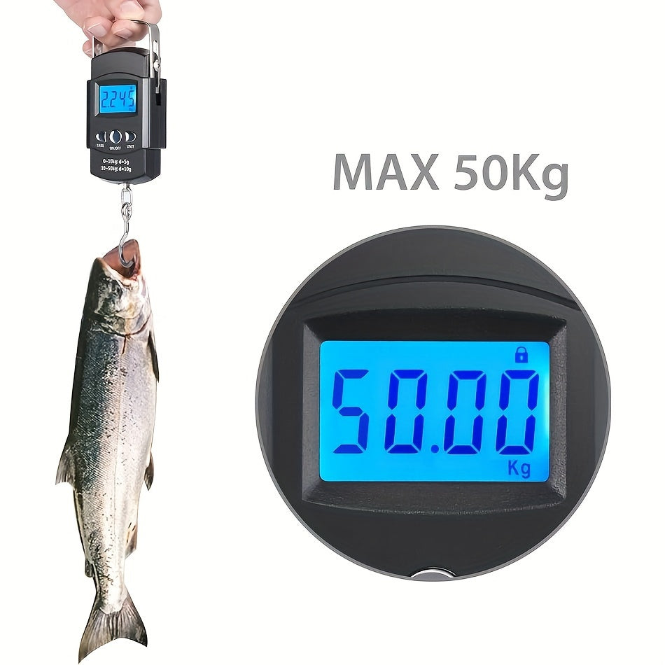 Electronic Portable Hand Scale, Mini Luggage Scale With Ruler, Fishing Bag Scale