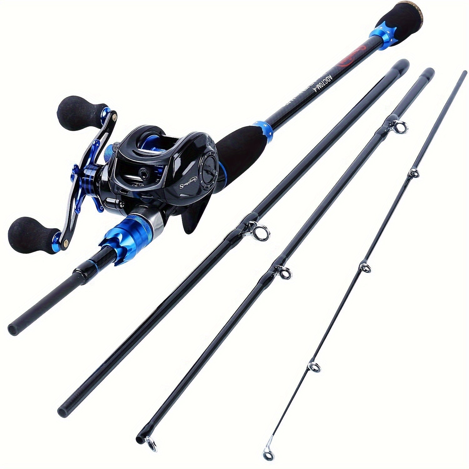 Sougayilang Fishing Rod and Reel Combos 24-Ton Carbon Fiber Fishing Poles with Baitcasting Reel 7.0:1 Gear for Travel Freshwater