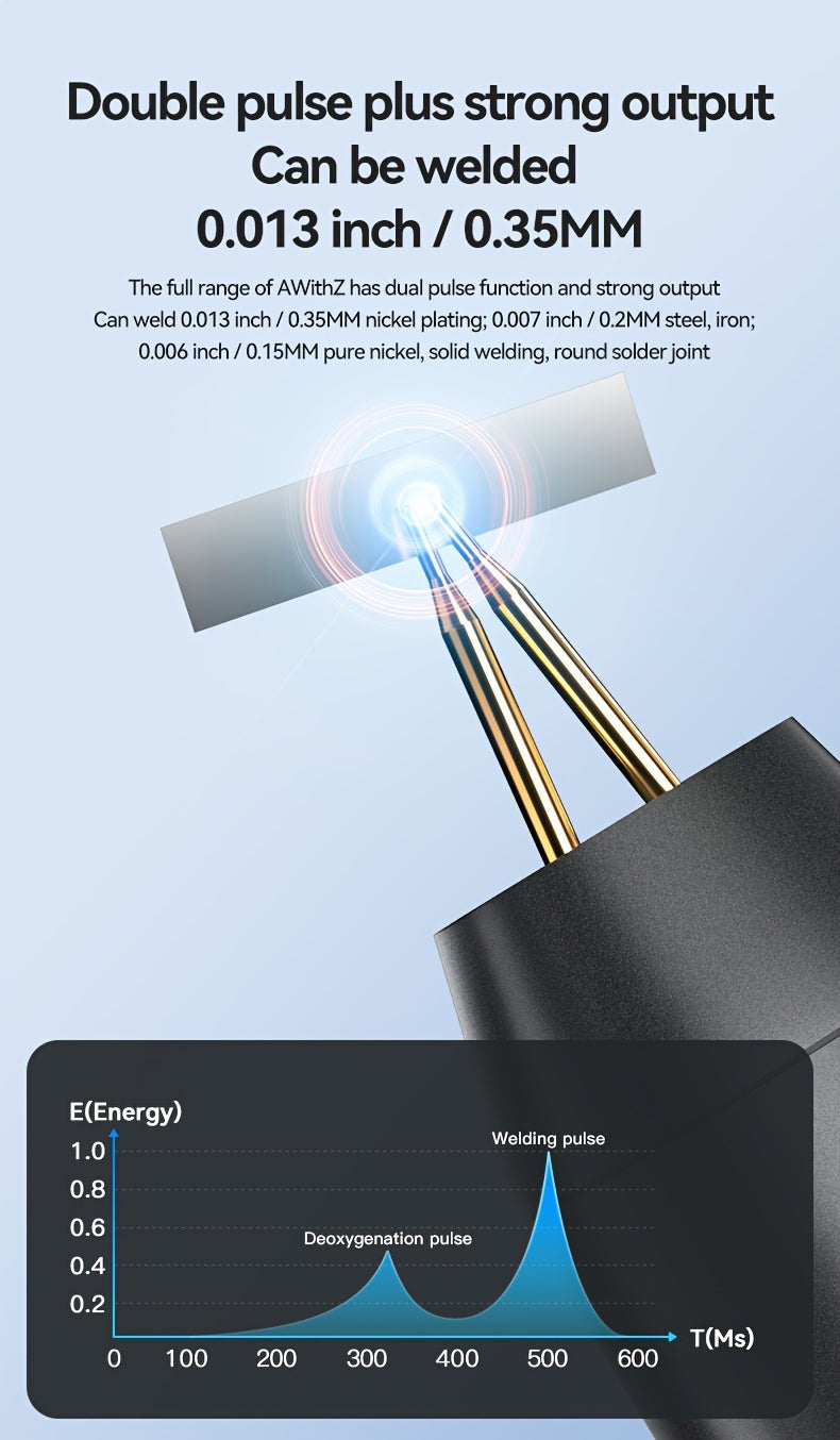 Portable Handheld Spot Welder Kit with 18650 Lithium Battery - USB Rechargeable, Ideal for Nickel Sheets & DIY Projects