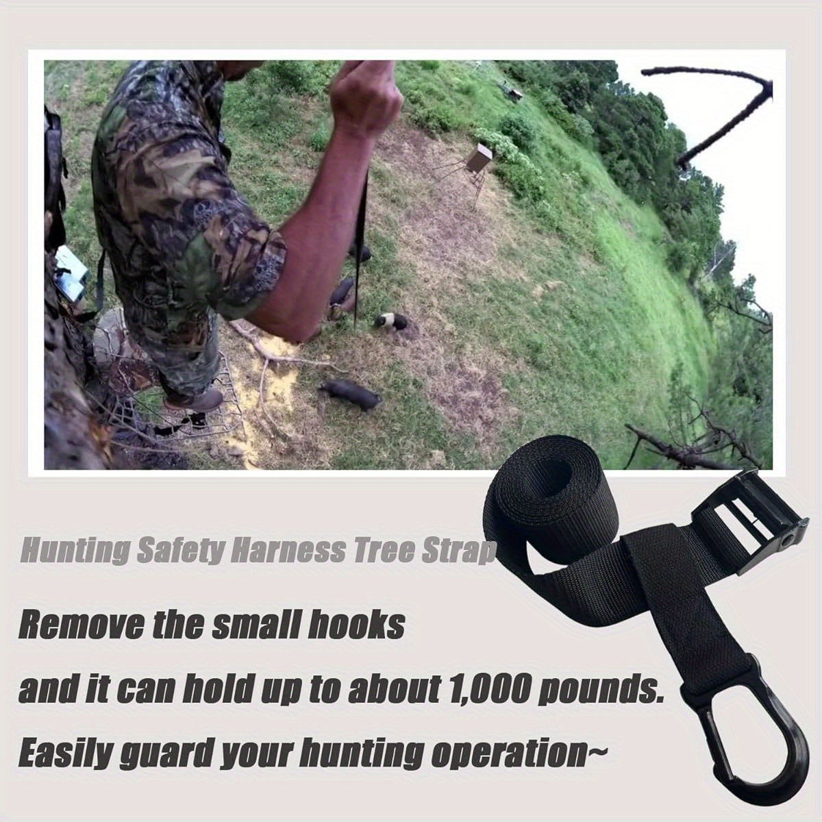 KISWIAR Heavy-Duty Tree Stand Safety Harness with Metal Buckle - 1000lb Capacity, Stitched Nylon, Red Hunting Harness for Tree Stand & Climbing, Outdoor Hunting Gear, Secure Metal Buckle, Durable Nylon Strap, Highstrength Mat