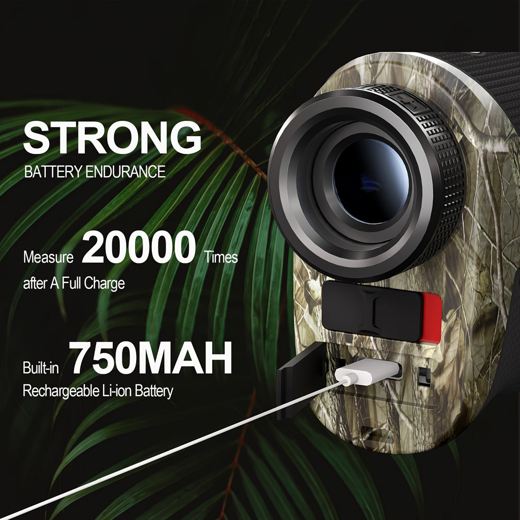 JIEHOME Golf & Hunting Laser Rangefinder with Slope - 765 Yd High-Precision Laser Distance Meter, Flag Lock Vibration, 6X Magnification, Slope/Angle/Speed/Distance Mode, Rechargeable, Lightweight for Golf Course & Outdoor Hun