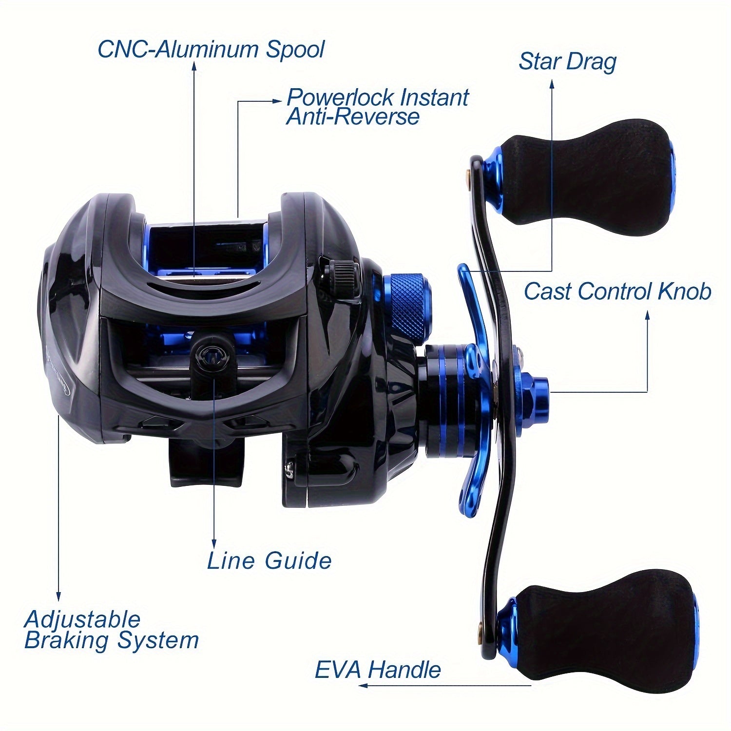 Sougayilang Fishing Rod and Reel Combos 24-Ton Carbon Fiber Fishing Poles with Baitcasting Reel 7.0:1 Gear for Travel Freshwater