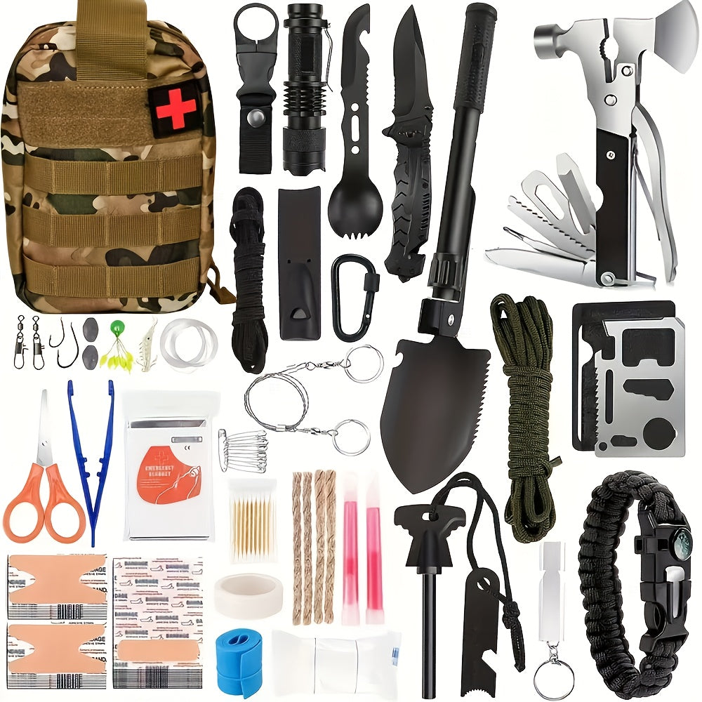 20pcs Insulation Blankets, 158pcs Of Professional Survival Equipment, Used For Emergency Situations, Hiking, Outdoor Activities, And Disaster Preparedness Survival Equipment, Life-saving Kits, And First Aid Kits