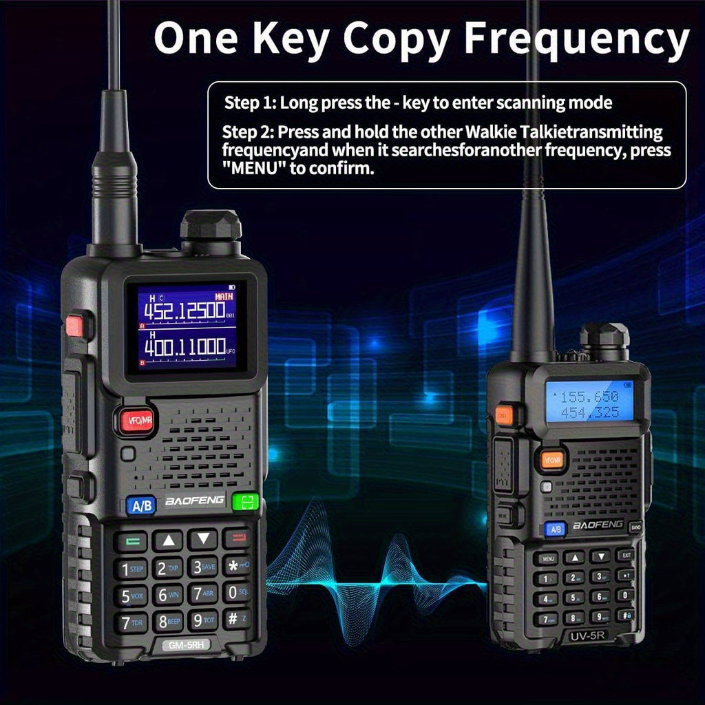 6pcs Baofeng GM-5RH Radio, 10W Walkie Talkies Long Range, Two Way Handheld Radio Ultra-long standby 48-72 hours, Hunting Gear Weather Radio, Survival Gear Walkie Talkie with NOAA, Radios for business safety, hiking, camping,