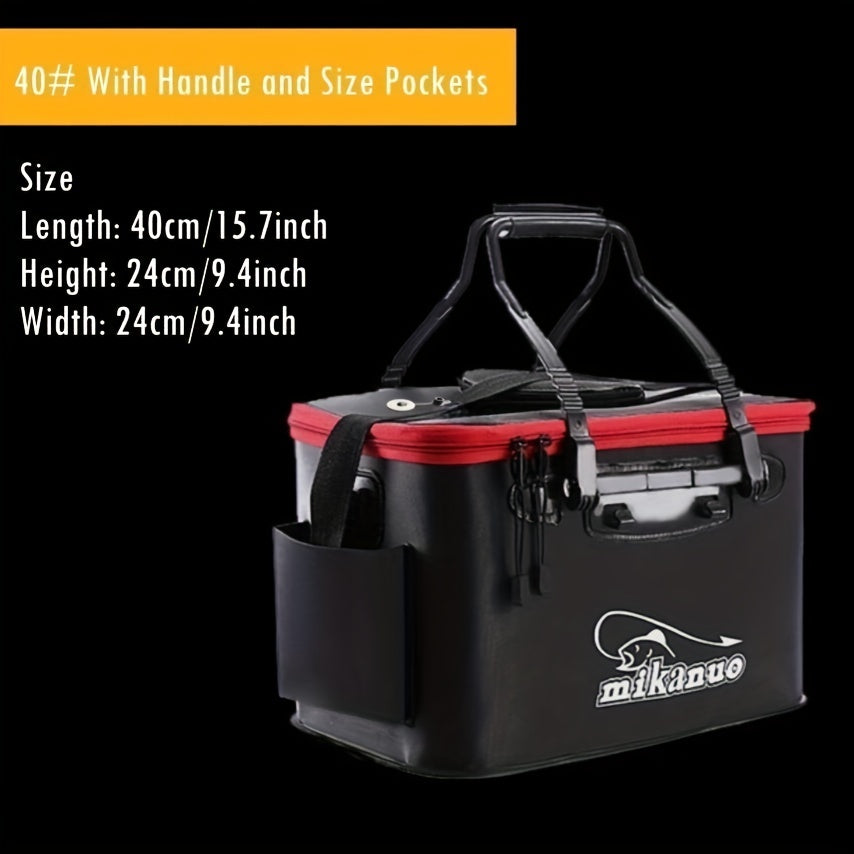 Large Volume No Pump Portable EVA Fishing Bag, Collapsible Live Fish Box, Multi-Functional Folding Camping Water Container Pan Basin, Fishing Tackle Storage