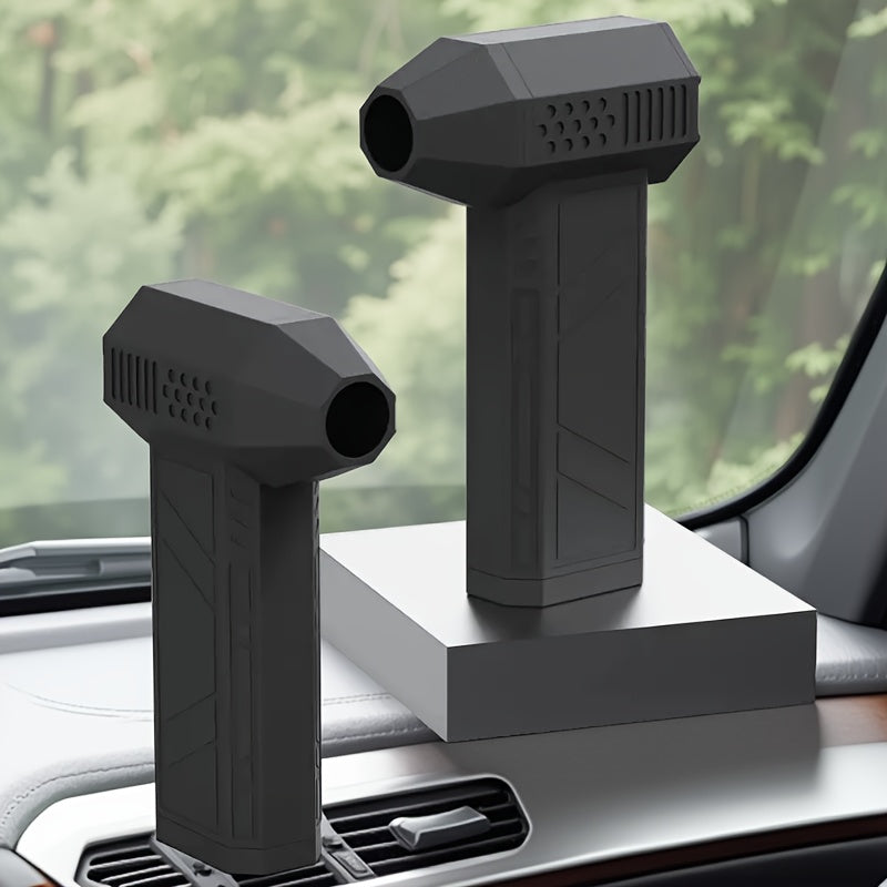 1pc Black Rechargeable Portable Turbojet Fan With Powerful Blower, Equipped With High-speed Air Duct Fan, Ultra-Powerful High-Speed Air Blower - Mini Turbo Jet Fan For Quick Dust Removal - Perfect For Cars, Home & Electronics