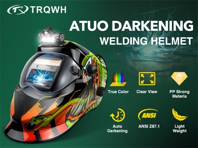 Welding Helmet Auto Darkening Welding Hood With Light True Color 1/1/1/2 Top Optical Clarity Wide Shade 9-13 Welder Helmet Welding Mask With Grinding