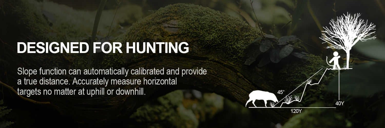 JIEHOME Golf & Hunting Laser Rangefinder with Slope - 765 Yd High-Precision Laser Distance Meter, Flag Lock Vibration, 6X Magnification, Slope/Angle/Speed/Distance Mode, Rechargeable, Lightweight for Golf Course & Outdoor Hun