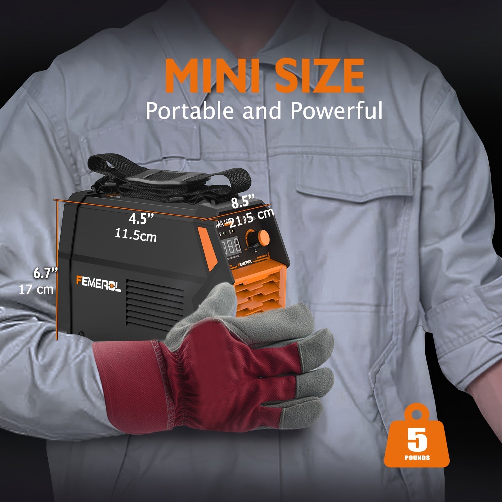 FEMEROL 130A Stick Welder, Mini And Portable MMA Welder Hot Start 110V ARC Welding Machine Digital Display IGBT Inverter Welder