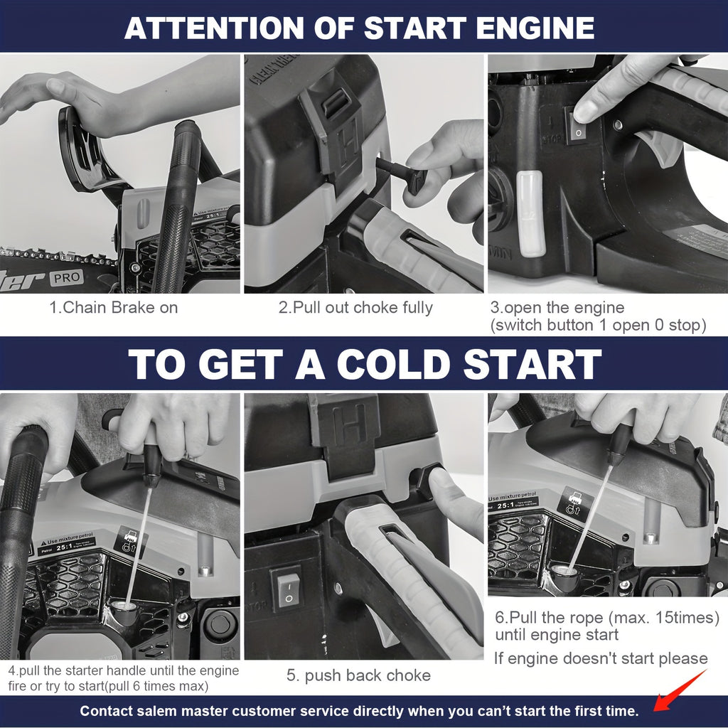 Gas Chainsaw 20 Inch 62CC 2-Stroke Cordless Chainsaw For Farm/Garden/Ranch/Wood