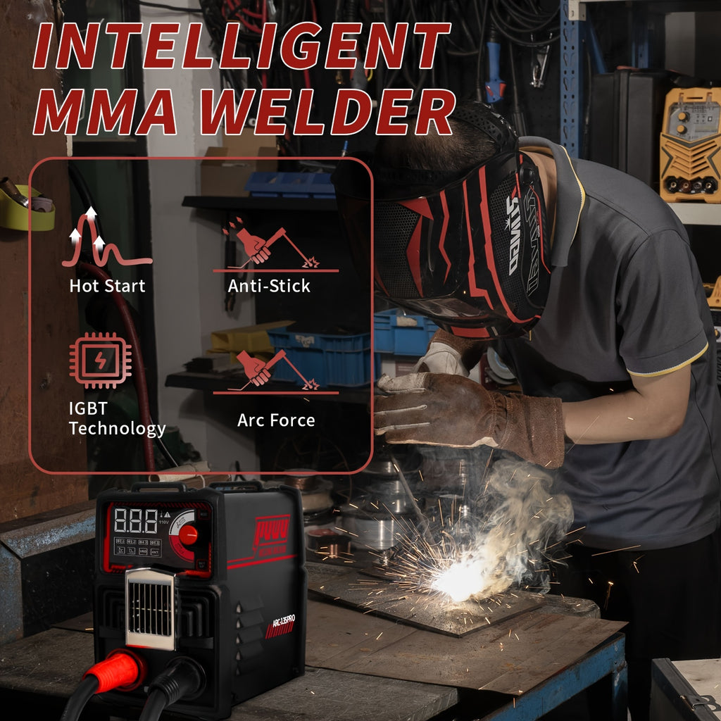135A 110V Stick/Lift TIG 2-in-1 Welder Dc Inverter Welder With LCD Digital, Thermal Protection, Electrodes, Hot Start Portable MMA Arc/Lift TIG Welder