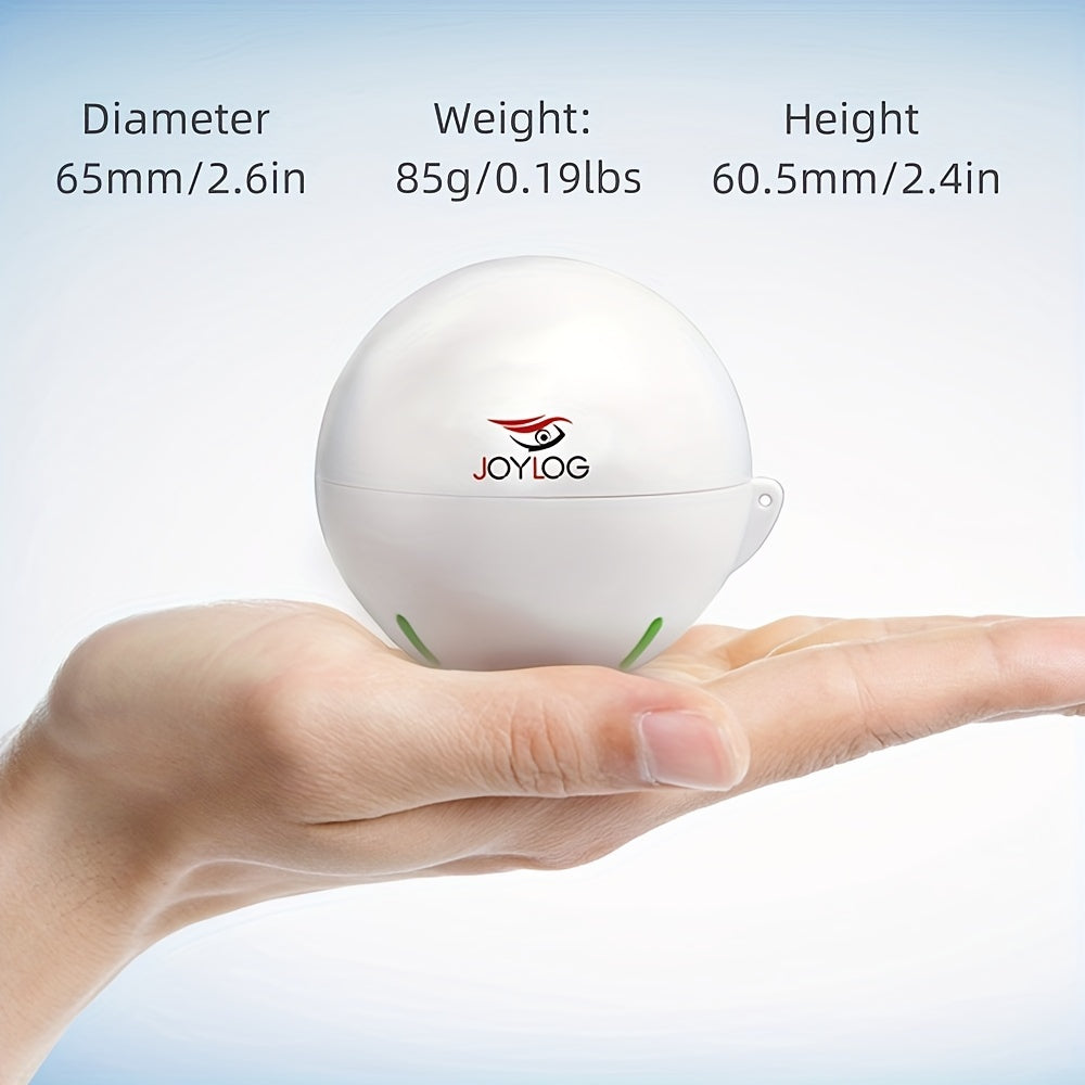 JOYLOG Smart Sounder Fishing Gauge with Wireless, Rechargeable Battery & LCD Display - White Boat Safety Device for Freshwater Anglers, Easy-to-Use Fish Locator with Color-Coded Scale, Durable Design, Angler Essentials, Compa