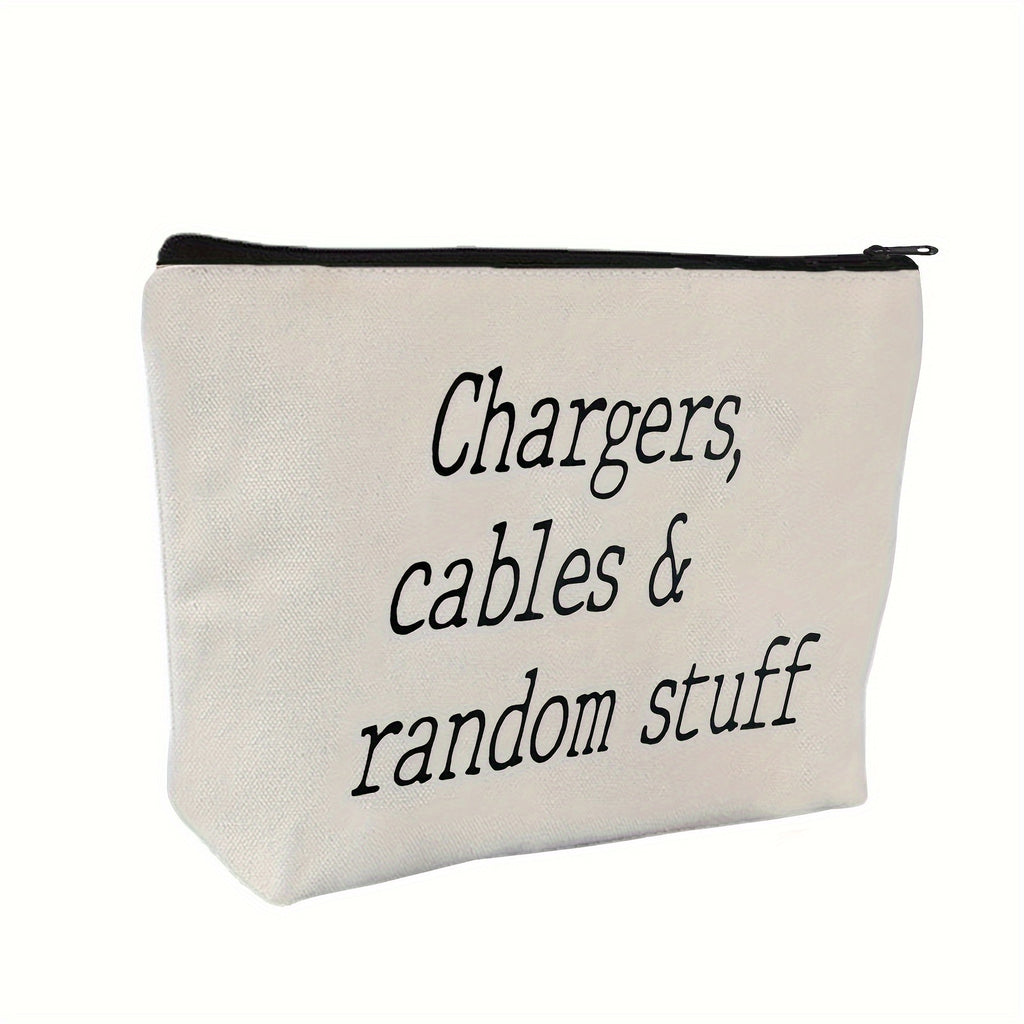 Polyester Cable Organizer Bag for Chargers, Cables, and Random Accessories – Portable Storage Pouch for Electronics Essentials, Ideal for Travel and Gift Giving