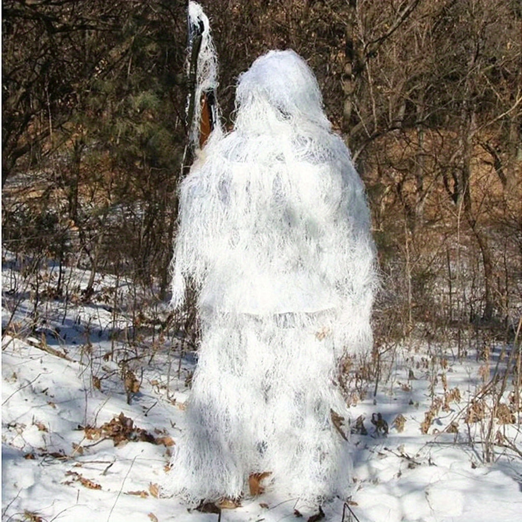 Men's Dry Grass Ghillie Suit, Winter Camo Hunting Suit, Airsoft Gillie Suit Hooded Camouflage Hunting Gear
