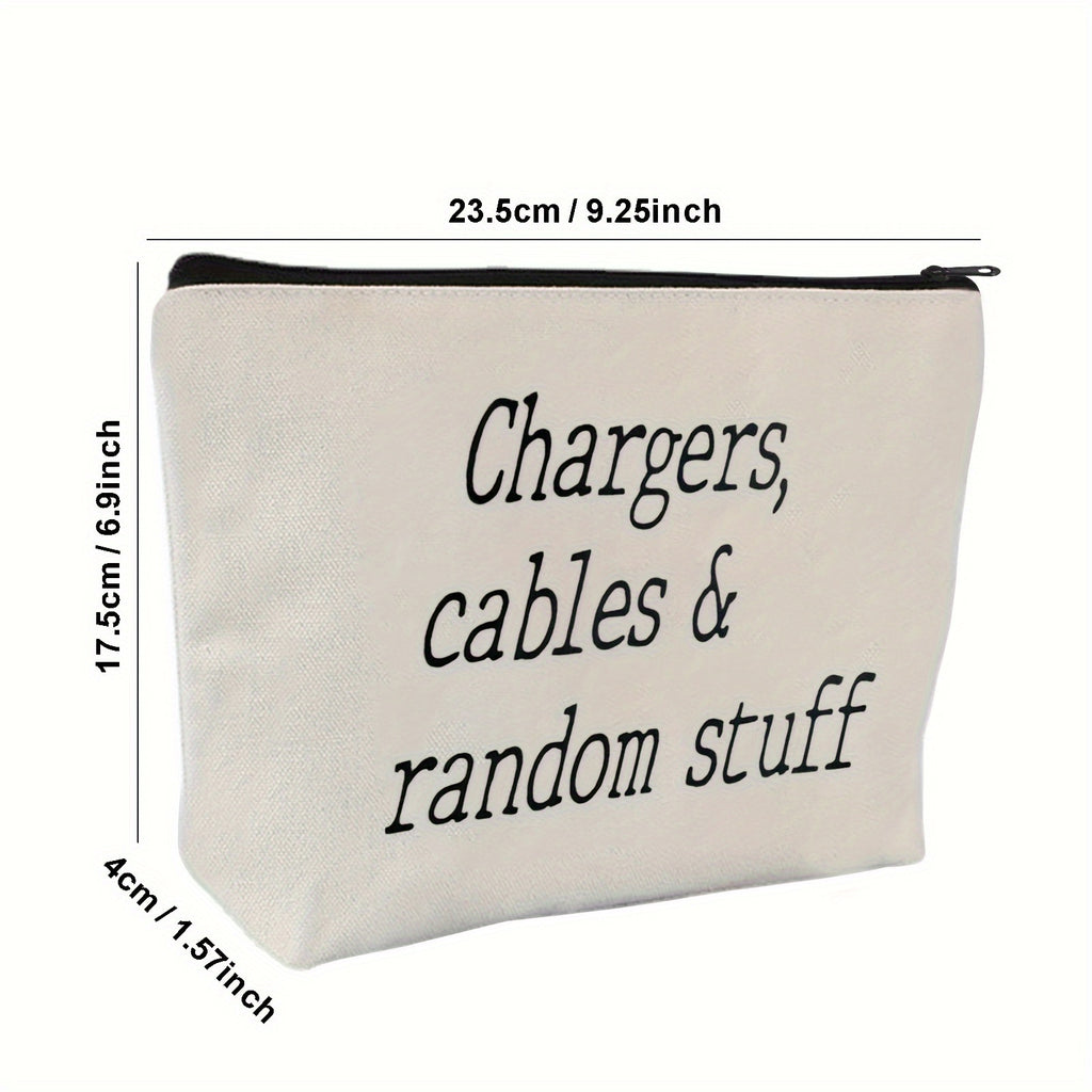 Polyester Cable Organizer Bag for Chargers, Cables, and Random Accessories – Portable Storage Pouch for Electronics Essentials, Ideal for Travel and Gift Giving