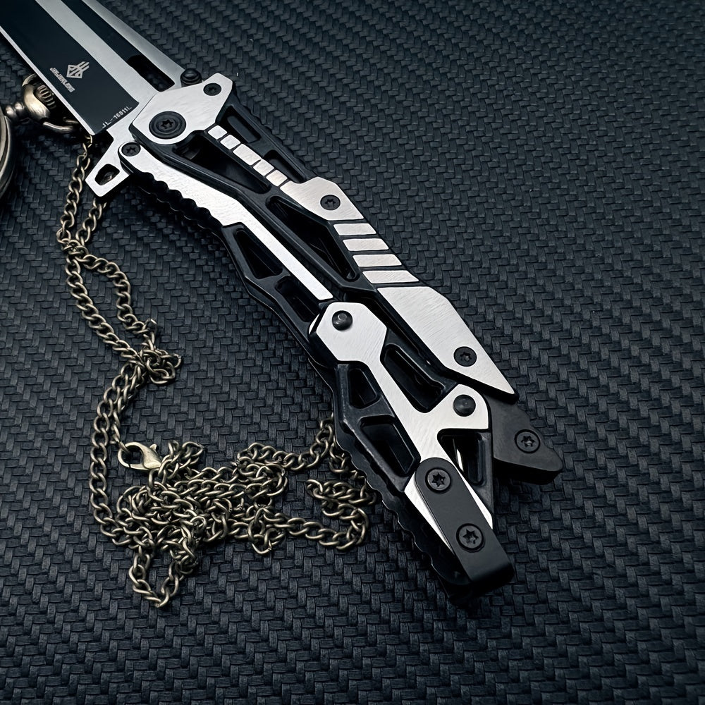 8.3 Inch Mechanical Style Folding Knife Cool Pocket Knife With Clip - Kinematic Pivot Action Tactical EDC Folding Knives For Outdoor Survival, Camping, Hiking, Hunting, Gifts For Men