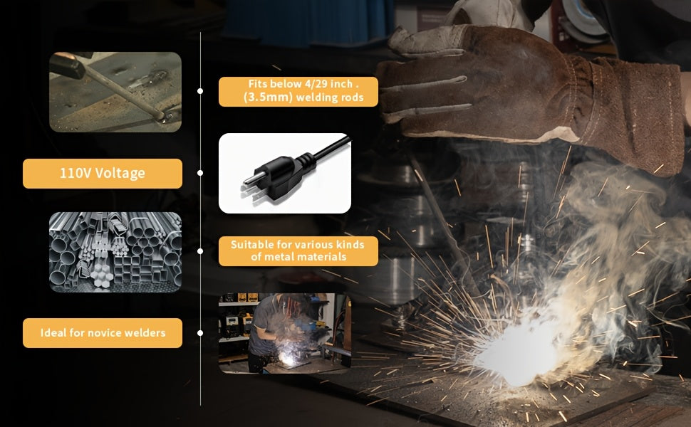 135A 110V Stick/Lift TIG 2-in-1 Welder Dc Inverter Welder With LCD Digital, Thermal Protection, Electrodes, Hot Start Portable MMA Arc/Lift TIG Welder