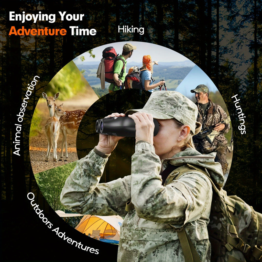 GTMEDIA N4 5x Zoom Night Vision Binoculars with 850nm IR & 1080P HD Recording - Compact Design for Hunting, Wildlife Observation, USB Rechargeable, 28mm Objective Lens, Center Focus, Durable Plastic Construction, Includes 32G