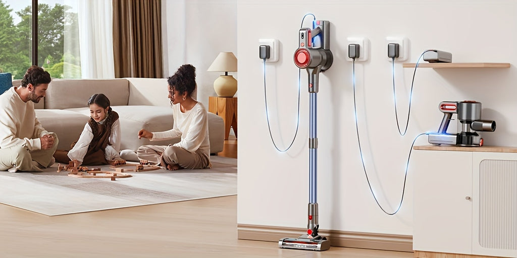 55-70 KPA Lightweight Vacuum Cleaner with Upgraded Green LED, Anti-tangle Brush, Removable Battery, Multiple Suction Levels, Up to 45 Minutes Of Battery Life, Women's Car Accessories, Vacuum Cleaner for Carpets, Pet Hair, And