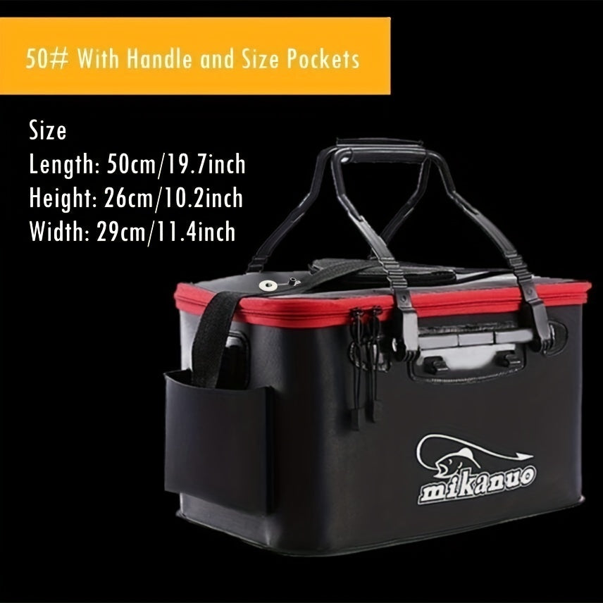 Large Volume No Pump Portable EVA Fishing Bag, Collapsible Live Fish Box, Multi-Functional Folding Camping Water Container Pan Basin, Fishing Tackle Storage