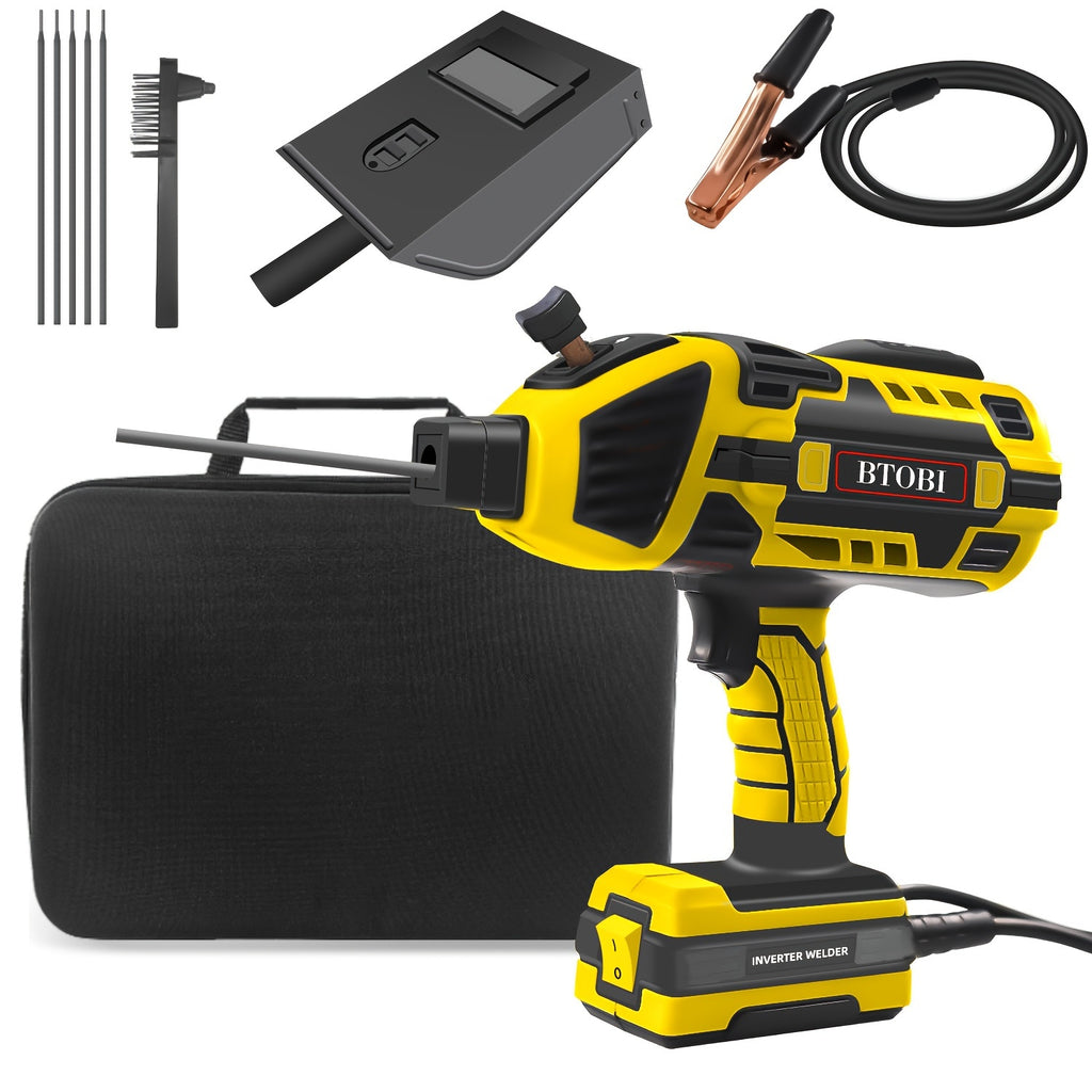 1pc Portable Welding Machine, 110V Handheld Arc Welder With IGBT Inverter, Variable Current Control, Portable ARC Welding Gun For 3/32"-1/8" Rod, Welding Kit With Carrying Case