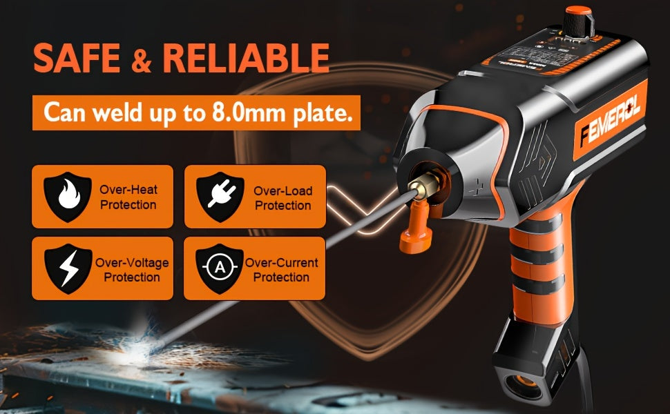 FEMEROL Welding Machine 110V Handheld Welder 120A Portable Stick Welder Hand Held Welder Machine IGBT Inverter Digital Display With Welding Tool Set And Toolbox