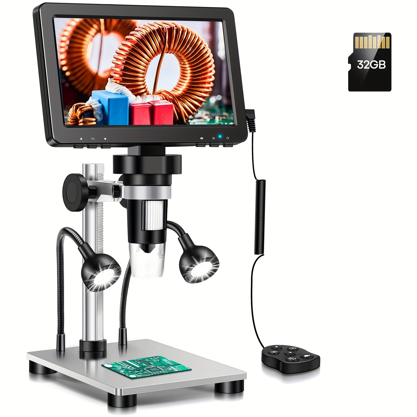 Rievbcau 7-Inch Hd Digital Microscope With 1200X Magnification - Perfect For Electronics Repair & Photography