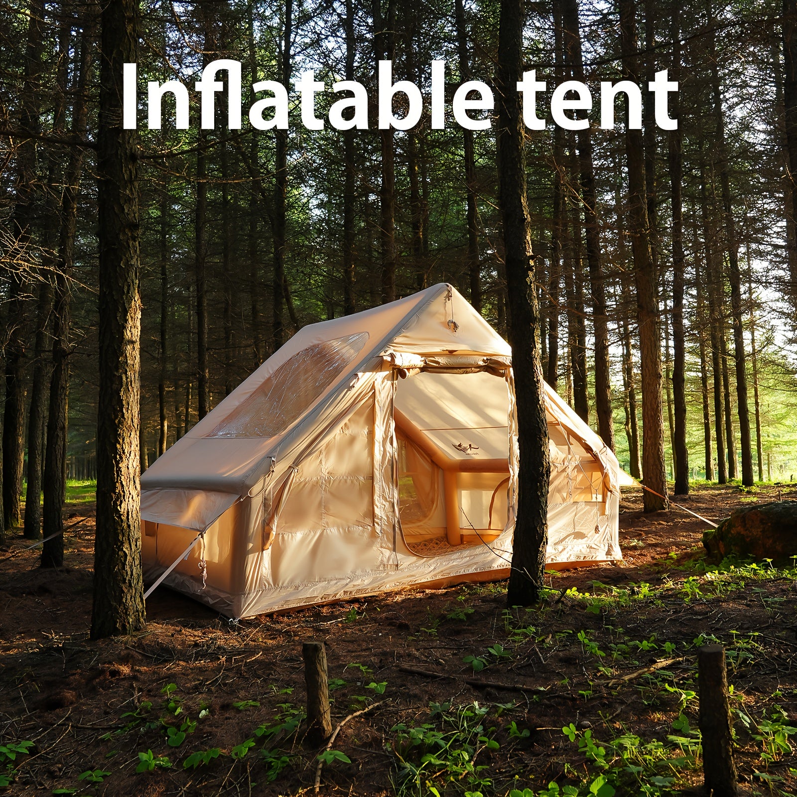 Inflatable camping tent large family camping tents instant glamping tent 4 season windproof outdoor blow up tent fishing party