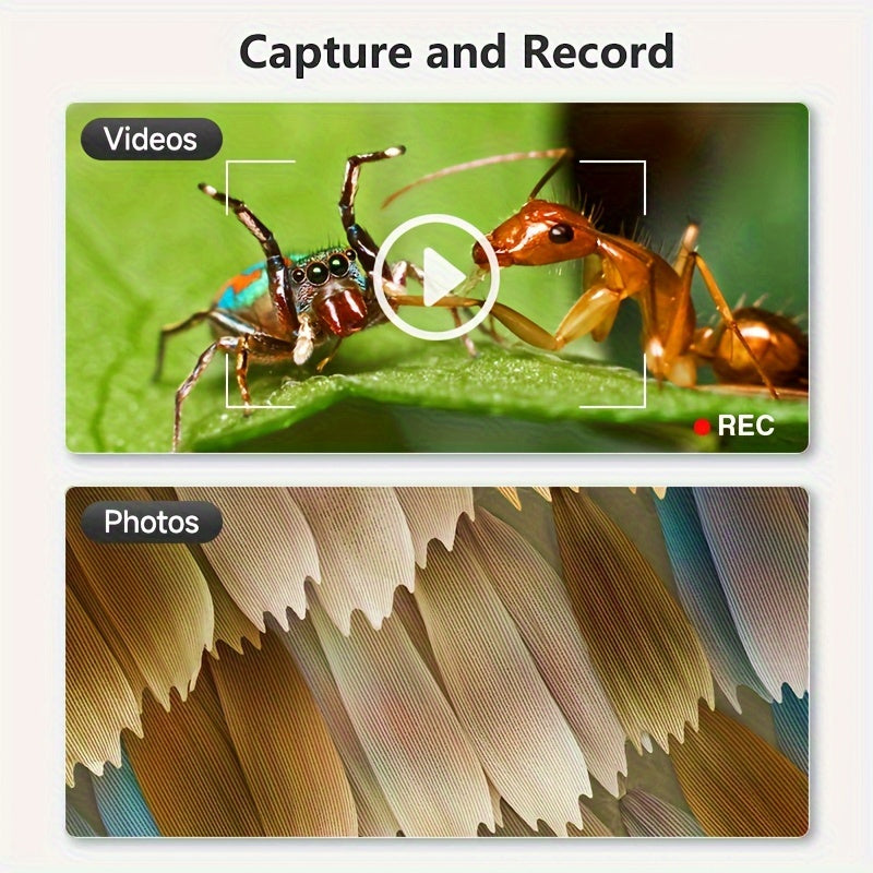 Rievbcau 7-Inch Hd Digital Microscope With 1200X Magnification - Perfect For Electronics Repair & Photography