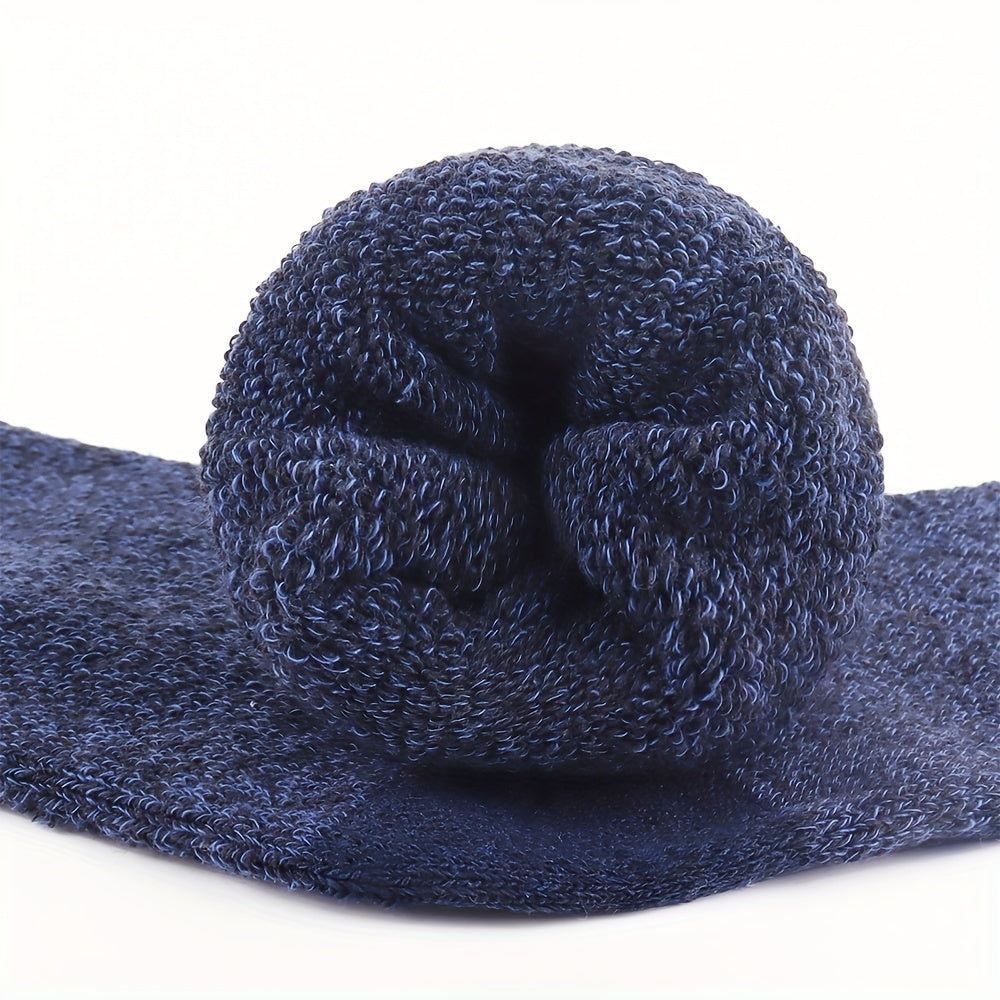 [Customer Favorite] 5pcs Cozy Thermal Socks for Men & Women - Warm, Thick Winter Crew Socks with High Elasticity, Soft Knit Fabric - Perfect for Hiking, Fishing & Christmas Gifts