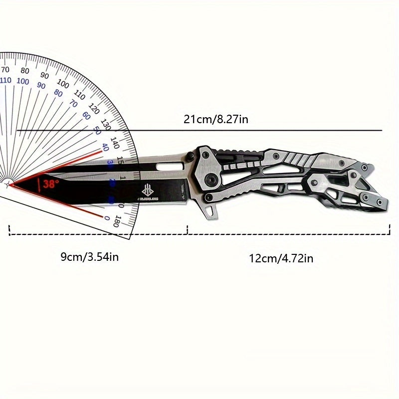 8.3 Inch Mechanical Style Folding Knife Cool Pocket Knife With Clip - Kinematic Pivot Action Tactical EDC Folding Knives For Outdoor Survival, Camping, Hiking, Hunting, Gifts For Men