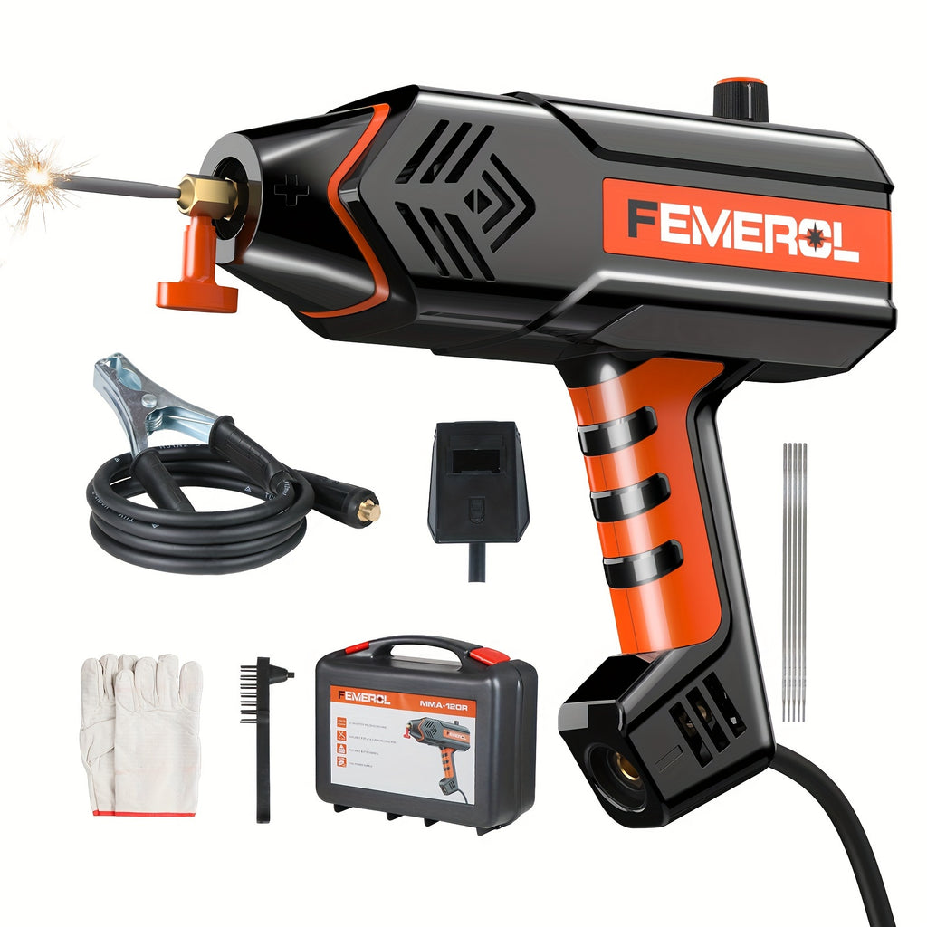 FEMEROL Welding Machine 110V Handheld Welder 120A Portable Stick Welder Hand Held Welder Machine IGBT Inverter Digital Display With Welding Tool Set And Toolbox