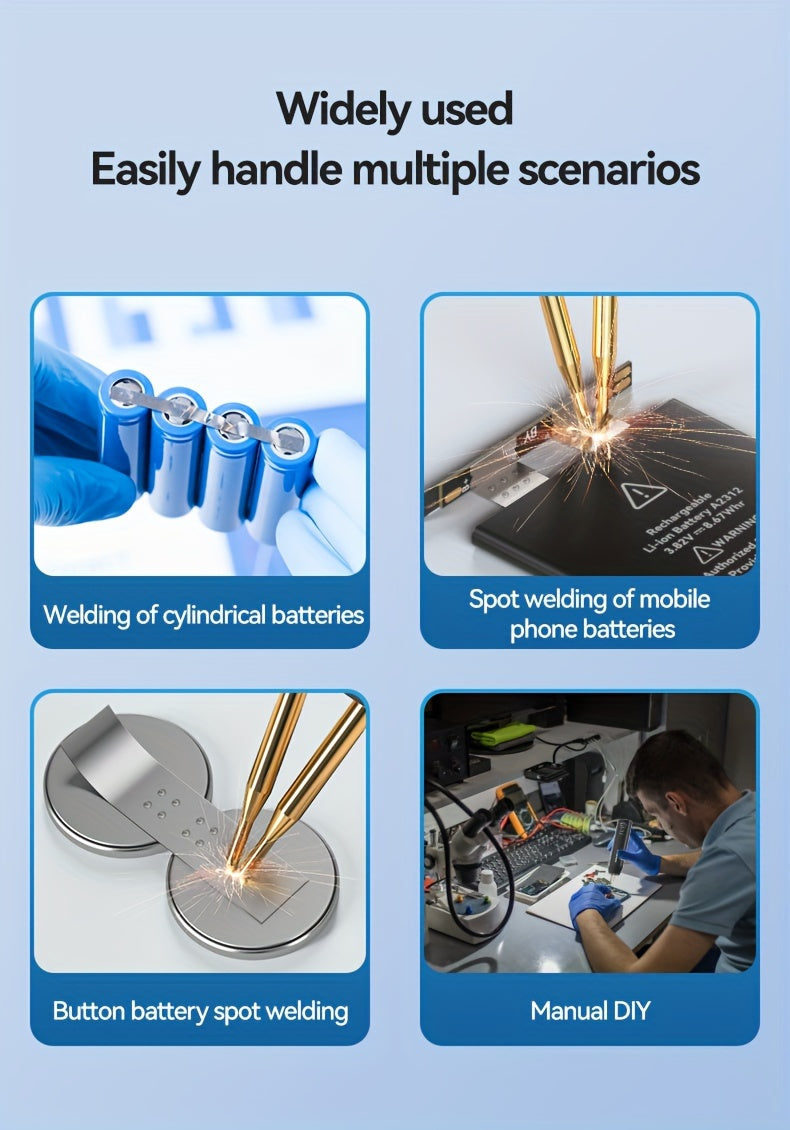 Portable Handheld Spot Welder Kit with 18650 Lithium Battery - USB Rechargeable, Ideal for Nickel Sheets & DIY Projects