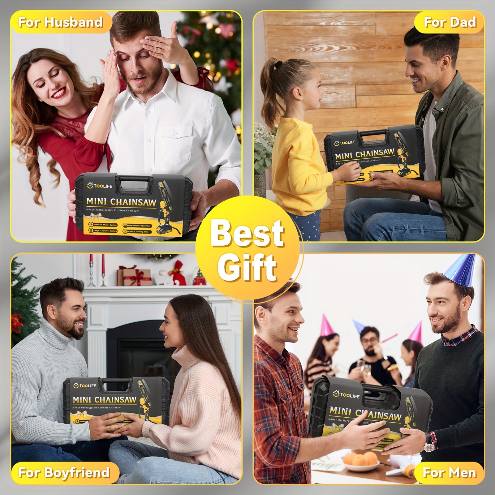 Mini Chainsaw Cordless, 6/12 Inch Handheld Electric Portable Power Chainsaw, 2 Rechargeable Batteries And Toolbox, Tree Trimming Wood Working & Cutting. Courtyard, Household, Survival Outdoor Tools. Gardening Supplies & Equip