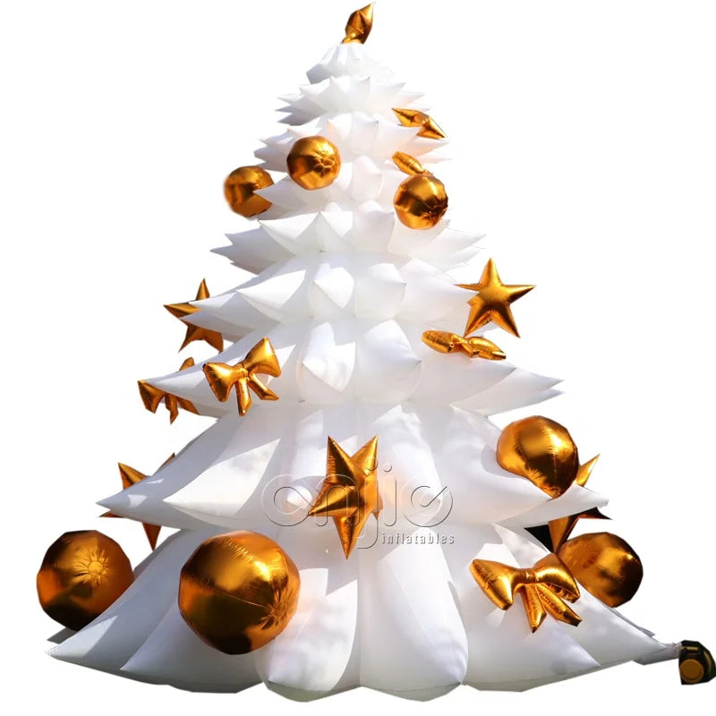 26ft Giant Amusement Park Inflatable Decorated White Outdoor LED Lighted Christmas Tree