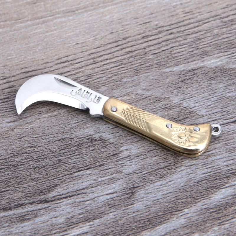Retro Carving Small Pocket Keychain Tactical Mini Folding Folder Knife Brass New