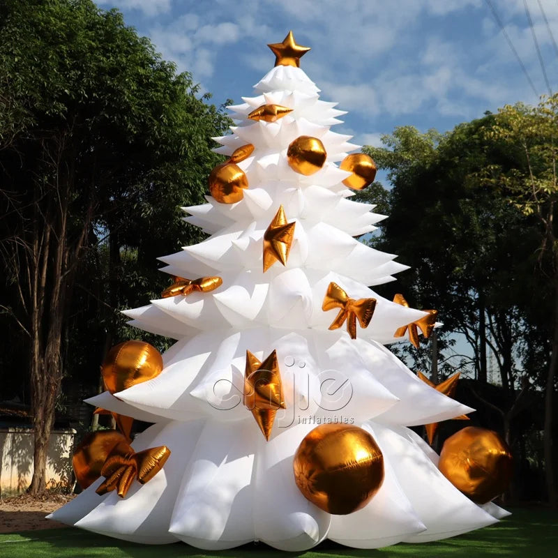 26ft Giant Amusement Park Inflatable Decorated White Outdoor LED Lighted Christmas Tree
