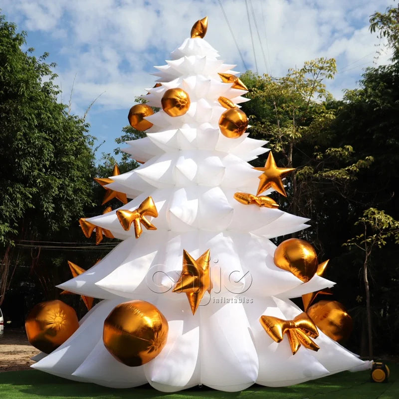 26ft Giant Amusement Park Inflatable Decorated White Outdoor LED Lighted Christmas Tree