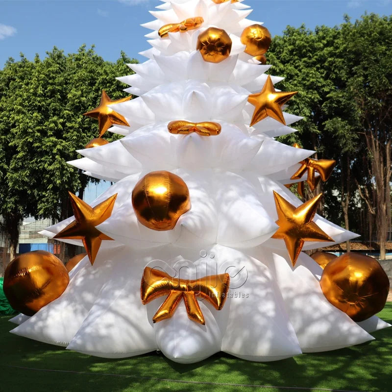 26ft Giant Amusement Park Inflatable Decorated White Outdoor LED Lighted Christmas Tree