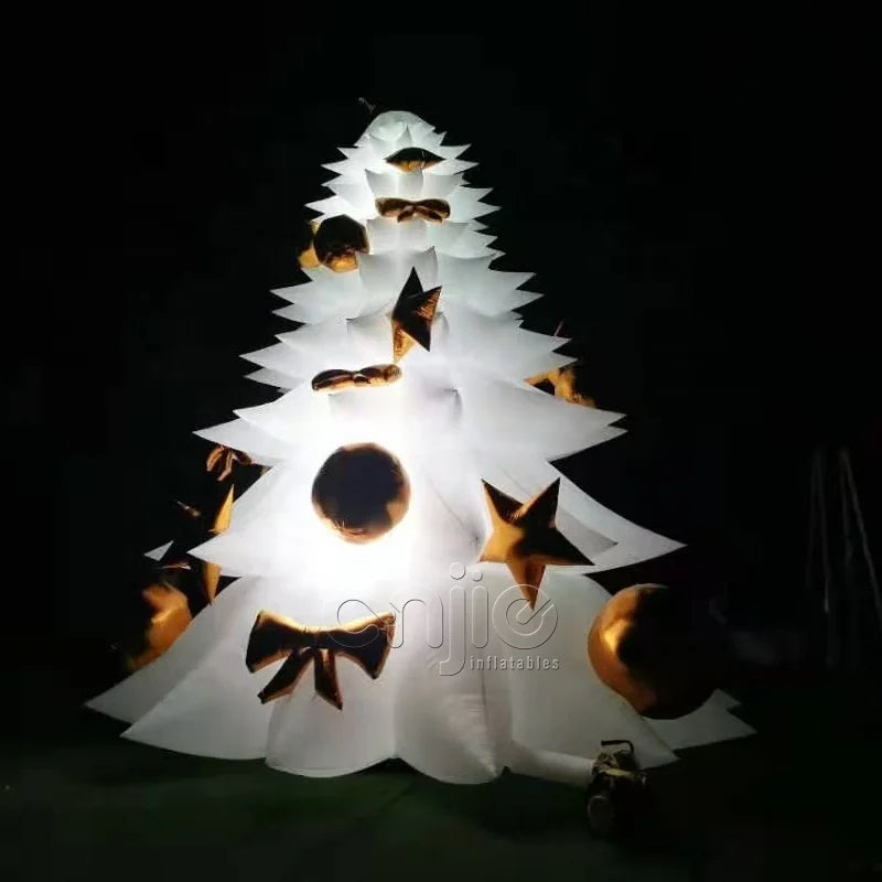 26ft Giant Amusement Park Inflatable Decorated White Outdoor LED Lighted Christmas Tree
