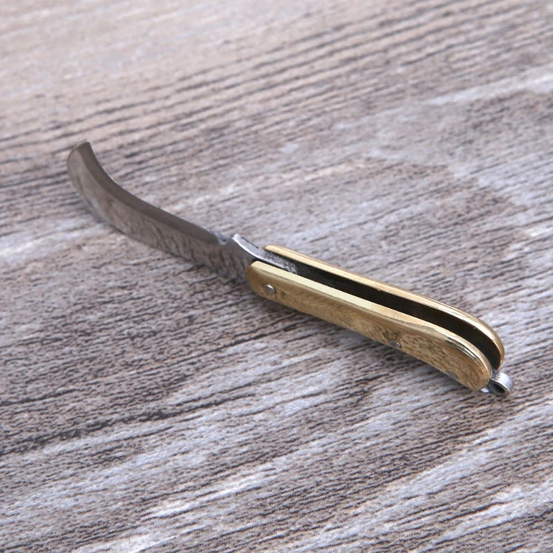 Retro Carving Small Pocket Keychain Tactical Mini Folding Folder Knife Brass New