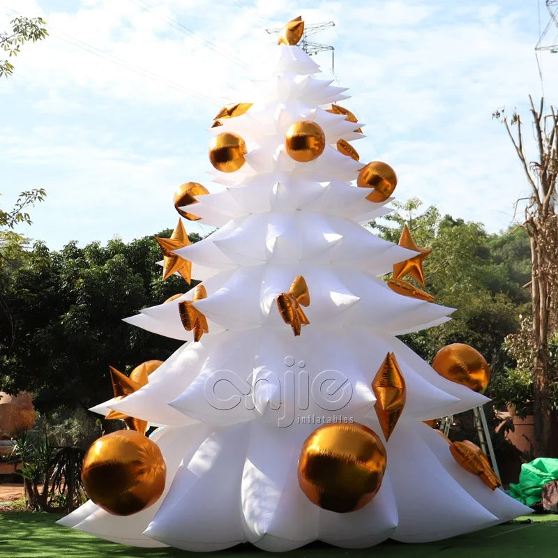 26ft Giant Amusement Park Inflatable Decorated White Outdoor LED Lighted Christmas Tree