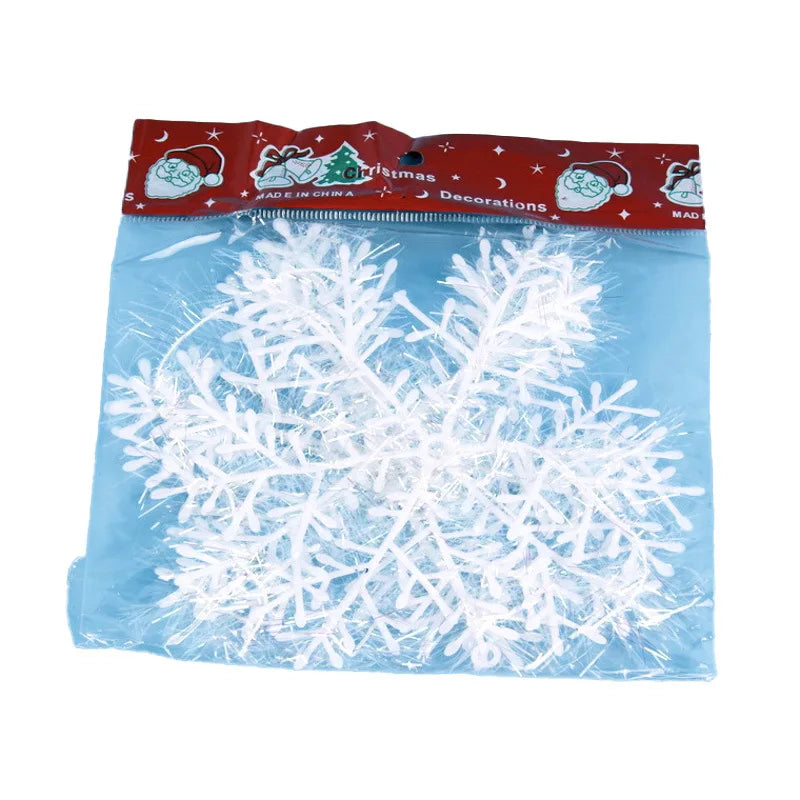 3Pcs/set Christmas Snowflake Ornaments Glitter Fake White Snowflake DIY Xmas Tree Hanging Pendents New Year Home Party Decor
