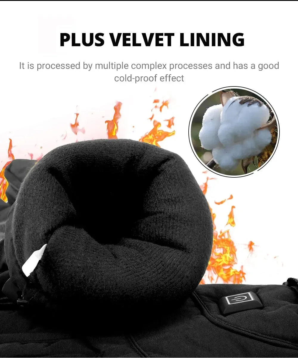 Heated Motorcycle Gloves Winter Moto Heated Gloves Warm Waterproof For Snowmobile Heating Thermal Gloves