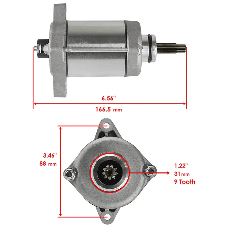 Starter Motor for Honda Rancher 420 07-19 Pioneer 500 15-19/Foreman 500 12-19 Rubicon 500 15-19 OEM:31200-HP5-601 31200-HR0-F01