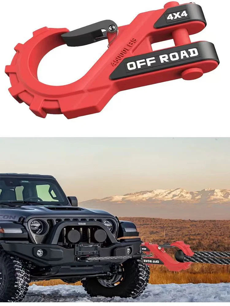 3/8 "heavy-duty trailer hook forged steel, maximum load capacity of 20t, equipped with rubber protector, trailer U-shaped clamp,