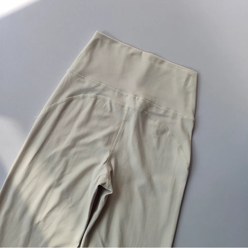 High-end Yoga Leggings Slim Yoga Pants High Waist Wide Leg Pants Bottoms Breathable Gym Casual Sports Bell Leggings Female